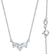 Unique Moments 1 Ct Lab Grown Diamond Journey Necklace in Sterling Silver,18" for Women
