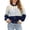 Navy, variant on Womens Fall Trendy Striped Cardigan Sweaters Ruffle Sleeve Button Up Loose Color Block Sweater Coats(Navy,S)