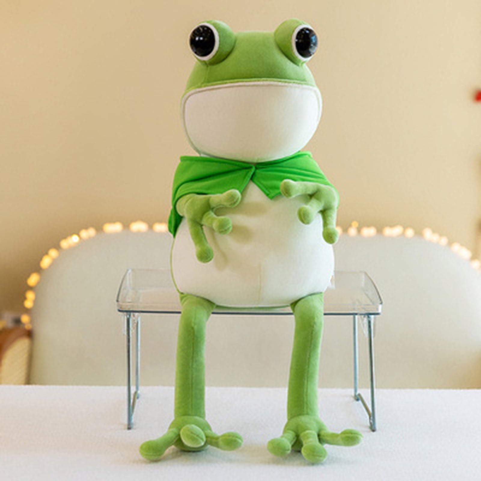 Kawaii Frog Plush toy Big Eyes Frog Soft Stuffed Animal Smile Green Frog  Plushie Figure Doll Kids Comfort Appease Toy Room Decor