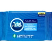 Total Home Flushable Bathroom Wipes Refill 42ct PACK OF 2