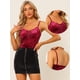 thumbnail image 2 of Disfraz de navidad Camiseta sin mangas de terciopelo para mujer con fruncido en la parte delantera para fiesta Borgo?a M, 2 of 6