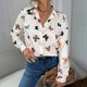 thumbnail image 2 of Tops para mujer Camisas Blusas Elegantes Camisas casuales de manga larga Moda Solapa Top Blusa suelta con estampado de botones Odeerbi  ODB-5, 2 of 8