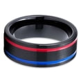 thumbnail image 2 of Black Tungsten Wedding Ring,8mm Wedding Ring,Red Wedding Band,Blue Wedding Ring,Tungsten Carbide Ring, 2 of 4