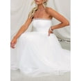 thumbnail image 3 of GXFC Women Wedding Dresses Strapless Tulle Midi Cocktail Dress for Guest, 3 of 8