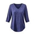 thumbnail image 3 of Kezqiaxn 3/4 Length Sleeve Womens Tops Fall V-Neck Loose Casual Shirts Business Dressy Work Blouses Fashion Clothing, 3 of 7