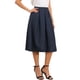 thumbnail image 4 of Faldas plisadas INSPIRE CHIC para mujeres, vintage, de corte A, de talle alto, casual de negocios, midi, XS, azul marino, 4 of 6