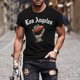 thumbnail image 1 of Tops para hombre, blusas y camisas de manga corta con cuello redondo para hombre, jersey informal con cuello redondo estampado para hombre, pantalones cortos deportivos para fitness, blusa de poliéste, 1 of 5