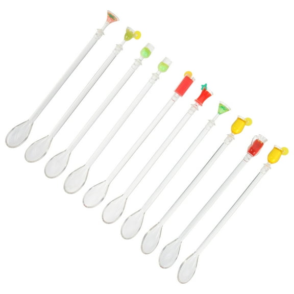 GOOHOCHY 10pcs Coffee Stirrers Cold Cocktail Mixing Bars Bar Stirring Sticks Multiuse Milk Tea Stirrers