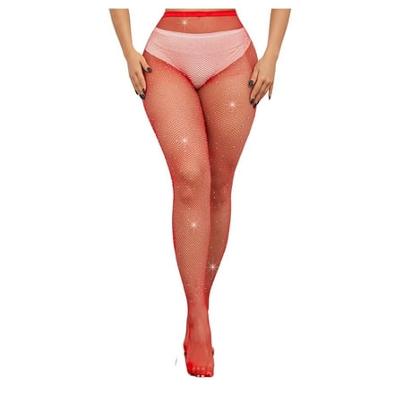 Bjutir Sexy Lingerie For Women Rhinestone Fishnets Sparkly Glitter Party Concert Outfit Fishnet Stockings