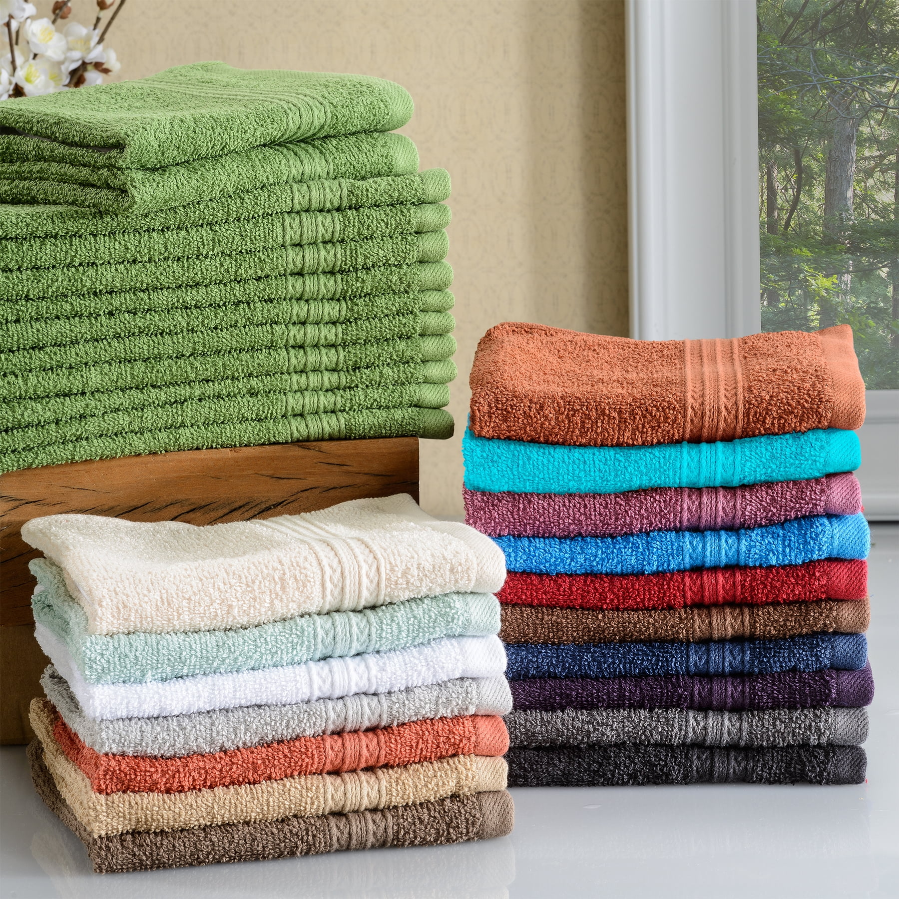 Superior Eco-Friendly Ringspun Cotton 12-pc. Towel Set Turquoise 12 Piece Set