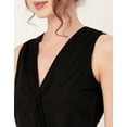 thumbnail image 6 of Moomaya Women's Solid Peplum Top, V Neck Sleeveless Cotton Slub Formal Top Blouse, 6 of 8