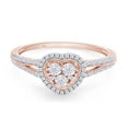thumbnail image 3 of 1/4 CT Round Cut Natural White Diamond Miracle Illusion Setting Heart Ring In 14K Rose Gold Plated Sterling Silver (Color: I-J Clarity: I2-I3, 0.25 Cttw) -4, 3 of 7
