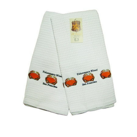 Textiles Plus Inc. Nautical Crab Kitchen Towel (Set of 2)