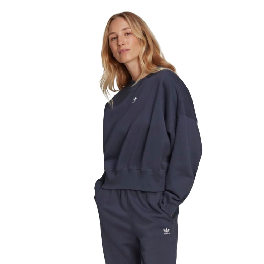 Adidas Women's Sweatshirt Adicolor Essentials Fleece Casual Pullover Sweater, Shadow Navy, - Walmart.com