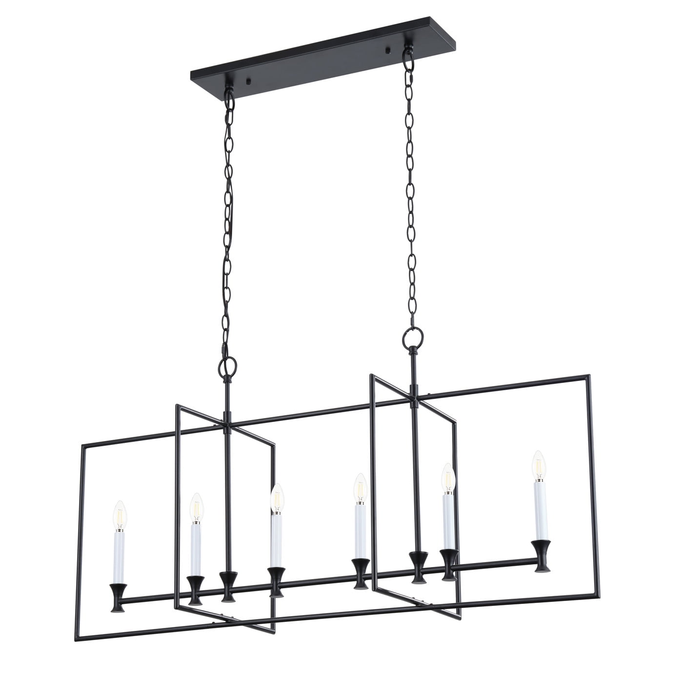 Aiwen Oversize Linear Pendant Light 6-Light Chandelier Ceiling Lamp Industrial Light Fixture