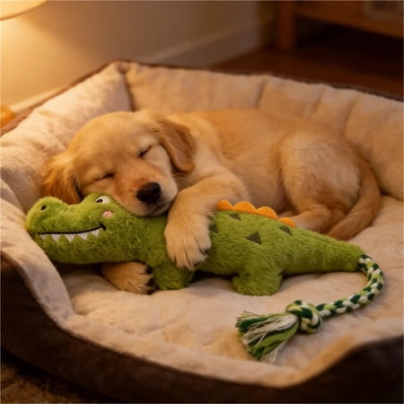 Interactive Dog Toys Alligator Dog Toys 20 Inch Tug of War Dog Toys Indestructible Stuffed Dog Plush Small Dog Chew Toys for Small Dogs Playtime Companion Green 1 Pack