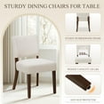 thumbnail image 3 of Mid Century Modern Dining Chairs Set of 4, Upholstered Kitchen Chairs with Open Back, Fabric Side Dining Room Chairs with Wood Legs for Dining Room Kitchen Restaurant, Beige, 3 of 7