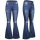 thumbnail image 1 of Pantalones vaqueros con corte de bota para mujer, pantalones vaqueros elásticos, pantalones acampanados de cintura media para mujer, 1 of 3