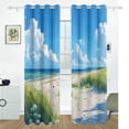 thumbnail image 2 of Sky Grass Sea Beach Black Out Curtains 84 Inch Length Curtains for Sliding Glass Doors Bedroom Living Room 2 Pack, 2 of 6