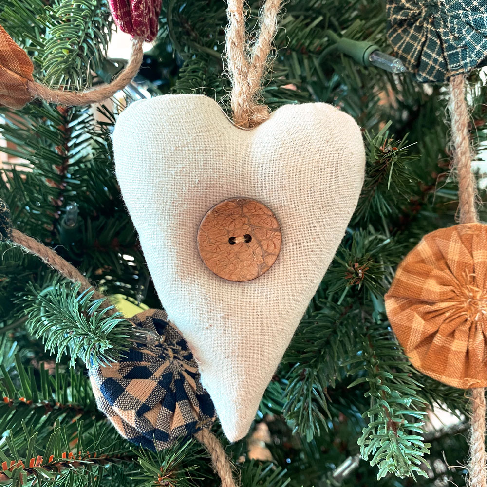 Rustic Heart Ornaments Set of 3