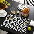 thumbnail image 3 of Black White Checkerboard Checkered Pattern Summer Placemats Table Placemats Set Of 6-Linen Kitchen Washable Placemats Table Mats 11.8"x17.7" Non-Slip Heat Resistant, 3 of 5