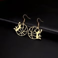 thumbnail image 3 of Slam Dunk Basketball Earrings Stainless Steel Dangle Earrings Sports Jewelry, 3 of 6