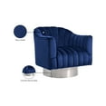 thumbnail image 2 of Meridian Furniture Farrah Navy Velvet Swivel Accent Chair, 2 of 5