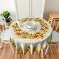 thumbnail image 3 of Fall Leaves Tablecloth Round 60 Inch Rustic Autumn Leaf Yellow Green Red Colored Seasonal Print Decorative Washable Table Cloth for Party Picnic Home Kitchen Decor Thanksgiving, 3 of 6