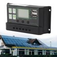 thumbnail image 1 of Solar Charge Controller, 12V 24V Adjustable PWM Auto Parameter Solar Panel Regulator With 5V Dual USB Port, LCD Display Solar Panel Charge Controller For Sealed, Gel Batteries, 1 of 8