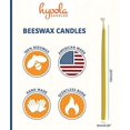 thumbnail image 4 of Hyoola, 6 Inch x 1/4 Handmade All Natural Beeswax Taper Candles - Yellow Unscented (50 Pack), 4 of 6
