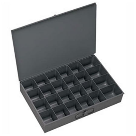 

13.38 x 9.25 x 2 in. Steel Scoop Compartment Box Gray - 24 Compartment - Pack of 6