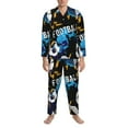 thumbnail image 4 of Kll Football Sleepwear Mens Flannel Pajamas,Long Cotton Pj Set, 4 of 9