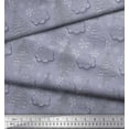 thumbnail image 2 of Soimoi Grey Rayon Fabric Snowflake & Tree Christmas Print Fabric by the Yard 42 Inch Wide, 2 of 3