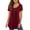 A: Burgundy, variant on Fancyglim Henley Shirts for Women Short Sleeve V Neck Tunic Tops Purple L