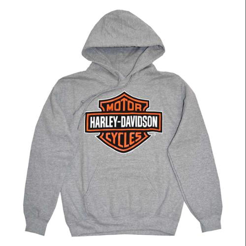 Gray 30296627 Bar & Shield Hoodie Harley-Davidson Mens Pullover Sweatshirt 