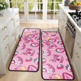 thumbnail image 4 of Kitchen Rugs Sets Of 2,Strawberry Plants Fruit Dessert Milk Pink Pattern Anti Fatigue Kitchen Mat Rugs Non Slip Washable,Decorative Kitchen Floor Mats for Kitchen,Sink,Laundry,17"x47"+17"x47", 4 of 5