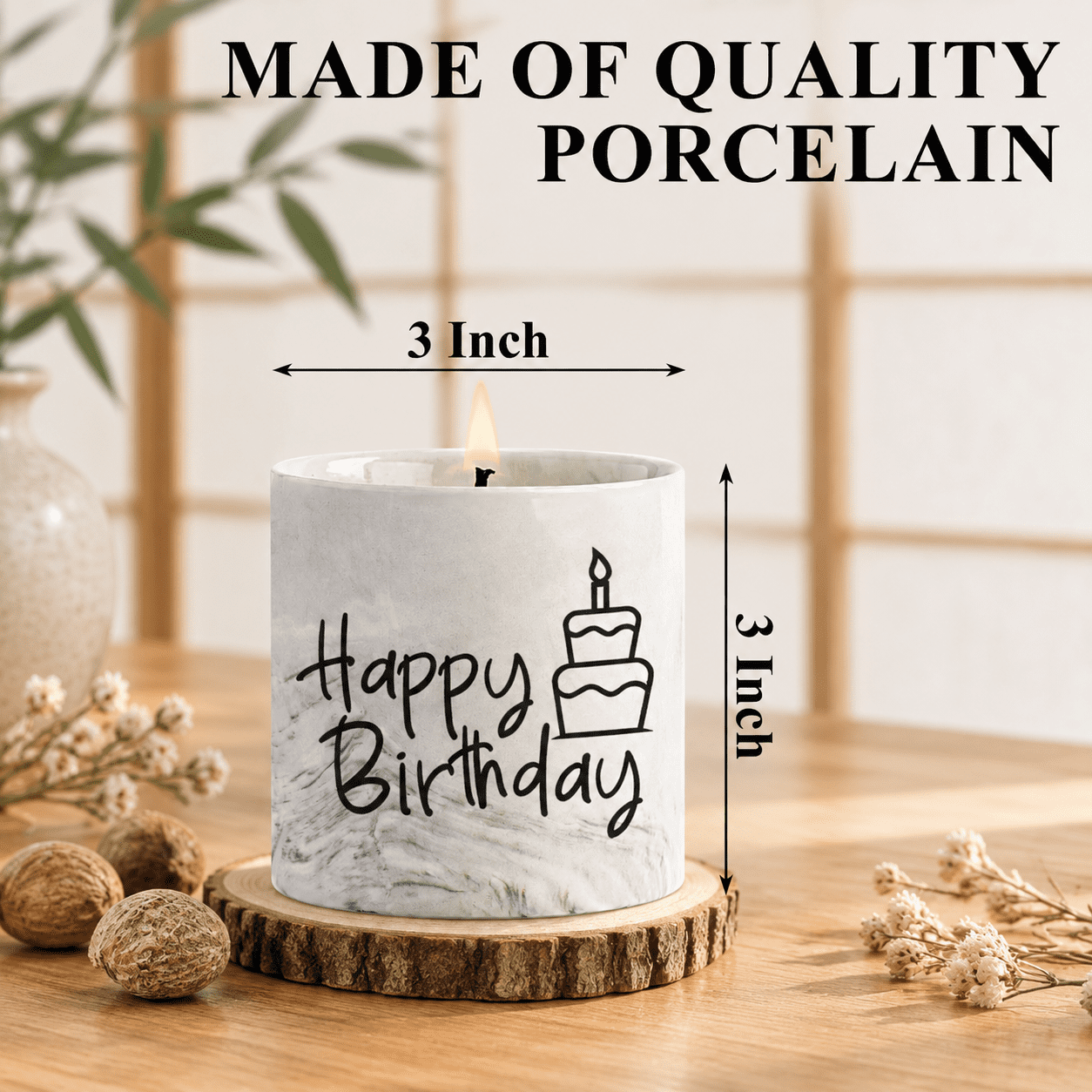Happy Birthday - Lavender Scented Soy Wax Candle 6oz for Relaxation and Gifting