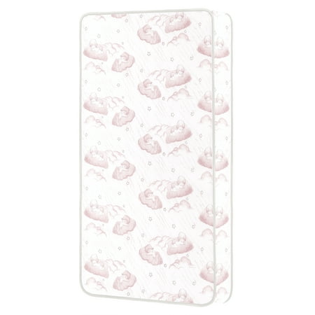 Dream On Me Sweet Dreams 6" 88 Coil Spring Crib and Toddler Bed Mattress, Pink