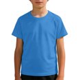 thumbnail image 2 of Ticikt Boys' Mesh Short Sleeve T-Shirt, Kids Quick Dry Breathable Athletic Tee, Lightweight Crew Neck Sports T Shirt for Kids 3-12Y,Sky Blue, 2 of 4