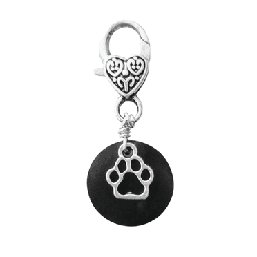 Karelia Creations Shungite Pet Collar Charm, Round, Black