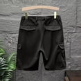 thumbnail image 4 of Fgvctg Mens Cargo Shorts Casual Stretch Cargo Short Dressy Relaxed-Fit Elastic Waistband Summer Hiking Fishing Workout Pants Waistband Plus Size Shorts with Multi Pockets,Black,L, 4 of 5