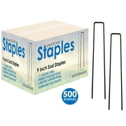 Landscape Staples 9-inch EXTRA LONG ~ Landscape Fabric Pins -Garden Staples Heavy Duty - Ground Cover Staples - Fence Anchors - Lawn Nails - Garden Stakes - Lawn Staples (500 Staples)
