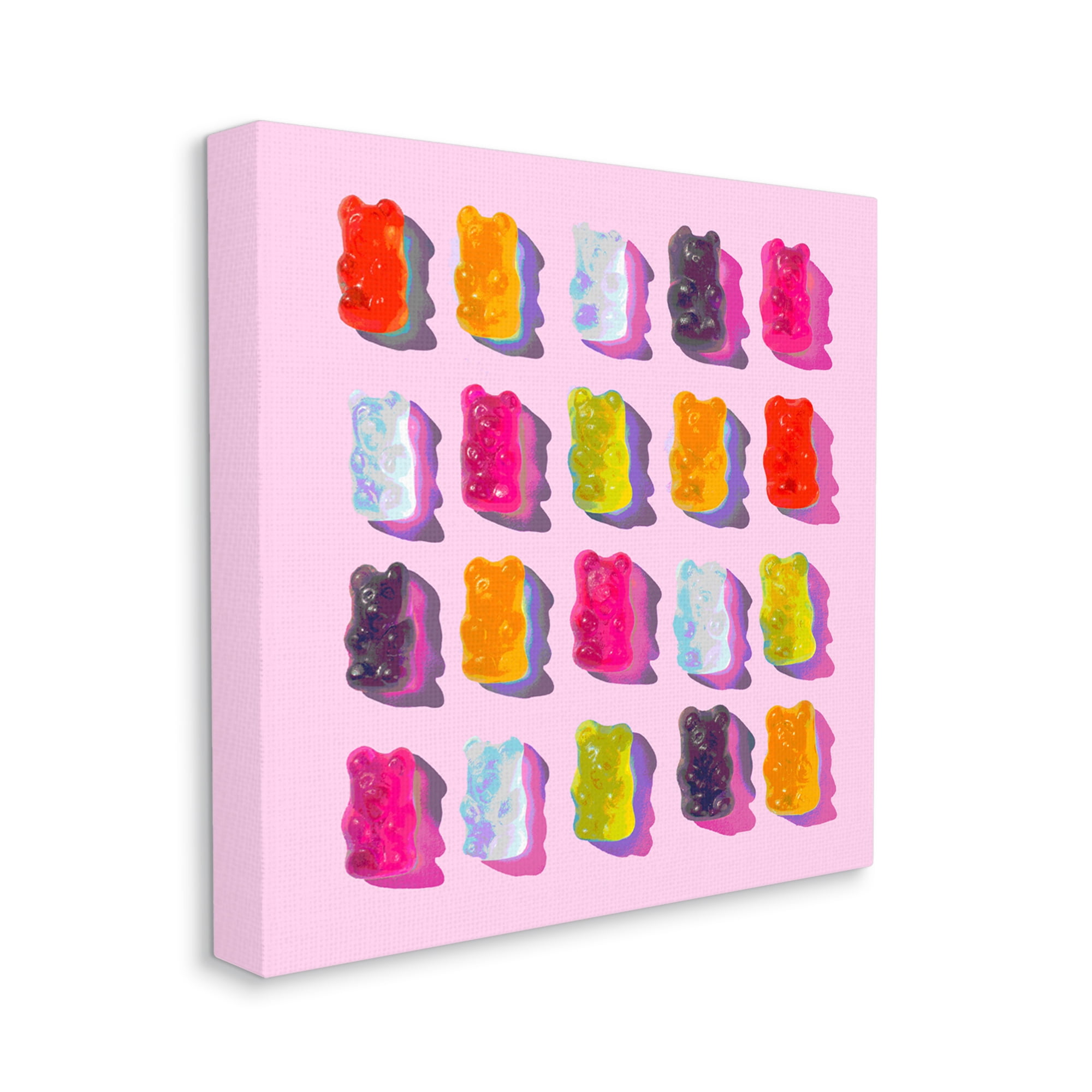 Stupell Industries Pink Modern Gummy Candy Food & Beverage Painting Gallery Wrapped Canvas Art Print Wall Art, 36 x 36