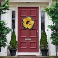thumbnail image 5 of Sunflower Wreath for Front Door Outside, 16.14 inch Rainbow Sunflower Garland Sunflower Wall Hanging Decor Artificial Burlap Wreath Yellow Sunflower for Rustic Garland Bee Decoration(A), 5 of 13