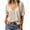 Beige, variant on Deep V-neck Women Short Sleeved Casual Solid Colro T-shirt Tops