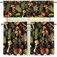 thumbnail image 4 of Mushroom Kitchen Curtain Valance Set Short Tier Curtains Cafe Curtains for Living Room Bedroom Bathroom Farmhouse Window Curtains 3 Piece Sets, 4 of 6