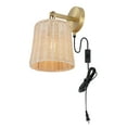 thumbnail image 4 of SAFAVIEH Ciaran Tungsten Brass Metal Wall Sconce with Light Brown Rattan Shade, Set of 2, 4 of 8