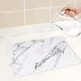 thumbnail image 3 of Unique Bargains Marbled Diatomaceous Stone Dish Drying Mat for Kitchen White/Black, 3 of 6