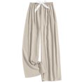 thumbnail image 2 of Pants for Women Wide Leg Drawsting Elastic High Waisted Comfy Casual Pants Beige Free, 2 of 3