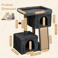 thumbnail image 6 of HiiKaa 34in Cat Tree,Cat Condo Tower for Large Cats up to 16 lb,Large Cat Perch,2 Cat Caves,Scratching Post,Gray, 6 of 6